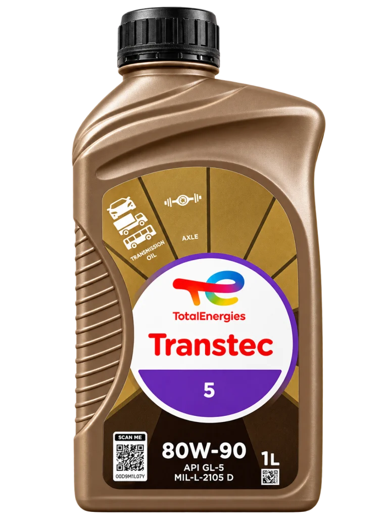 روغن دنده و دیفرانسیل توتال انرژی Transtec 5 80W-90 حجم 1 لیتر