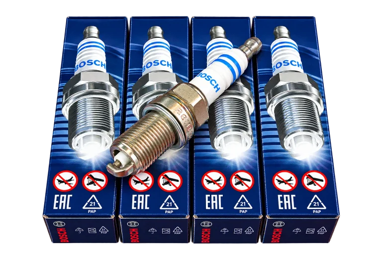 شمع موتور بوش BOSCH تک الکترود بسته ۴ عددی با بسته‌بندی آبی