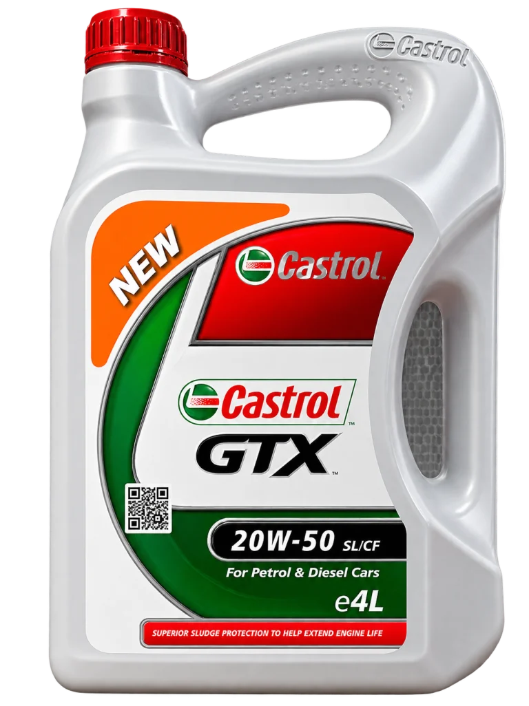روغن موتور کاسترول GTX 20W-50 حجم ۴ لیتر، استاندارد API SL/CF