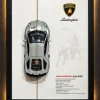 تابلو دکوراتیو ماکت لامبورگینی اونتادور SVJ 63 مدل Lamborghini Aventador با ماکت سه‌بعدی نقره‌ای