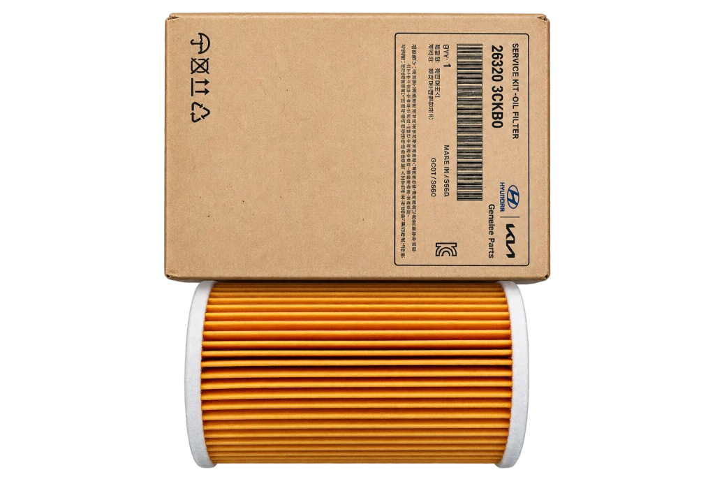 فیلتر روغن موتور اصلی هیوندای و کیا Hyundai Kia Genuine Parts کد 26320-3CKB0 ساخت کره جنوبی