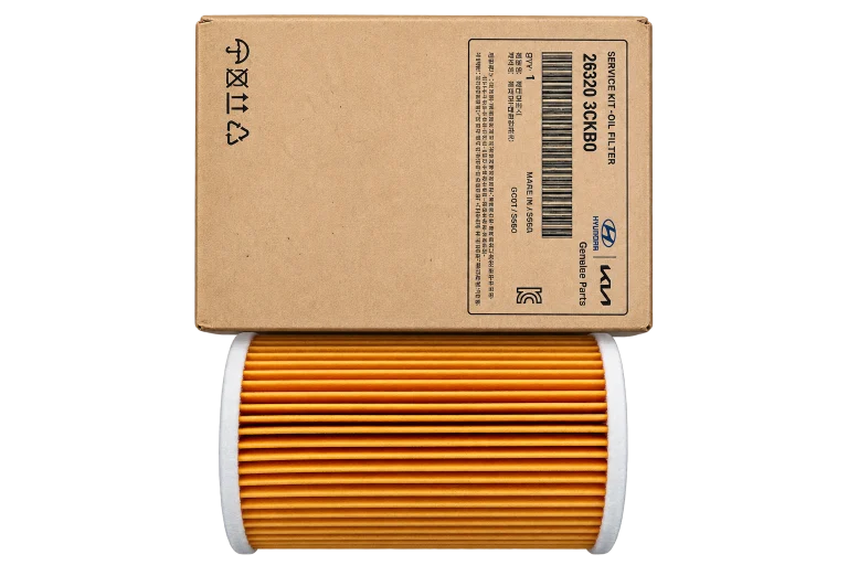 فیلتر روغن موتور اصلی هیوندای و کیا Hyundai Kia Genuine Parts کد 26320-3CKB0 ساخت کره جنوبی