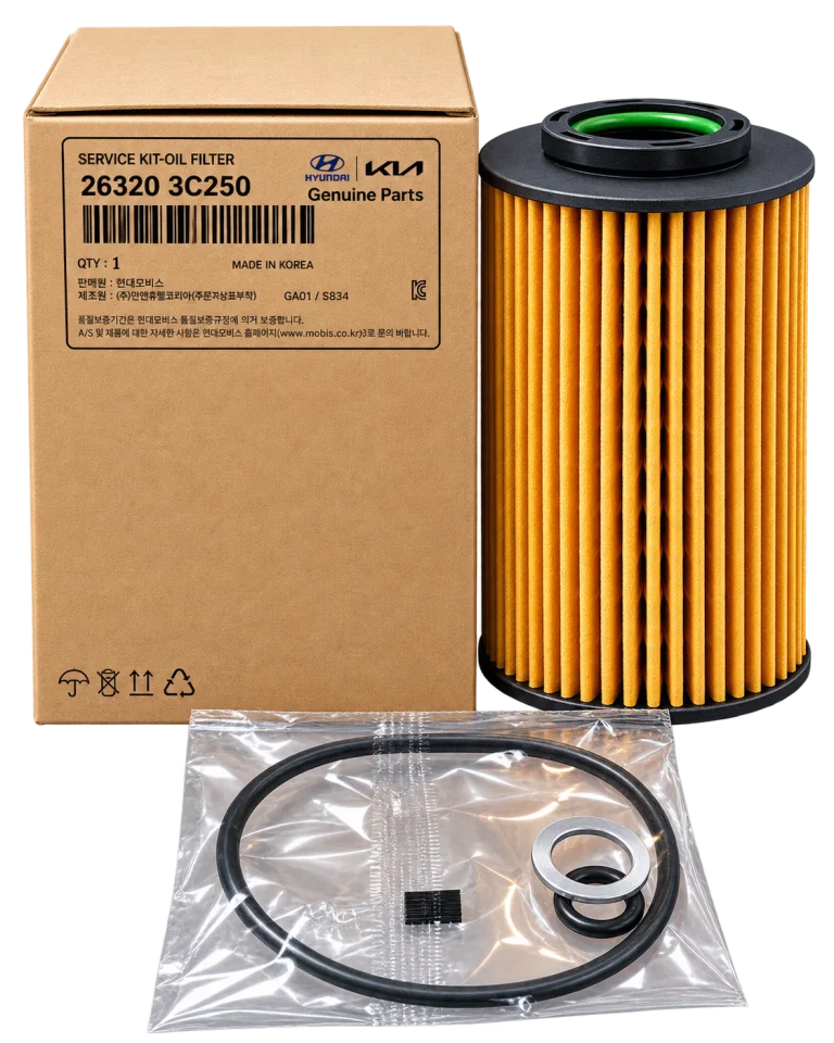 کیت فیلتر روغن اصلی هیوندای و کیا Hyundai/Kia Genuine Parts کد 26320-3C250 ساخت کره