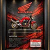 تابلو دکوراتیو ماکت موتورسیکلت هوندا Honda CB1300 با طراحی سه‌بعدی قرمز و مشکی