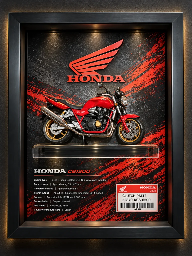 تابلو دکوراتیو ماکت موتورسیکلت هوندا Honda CB1300 با طراحی سه‌بعدی قرمز و مشکی