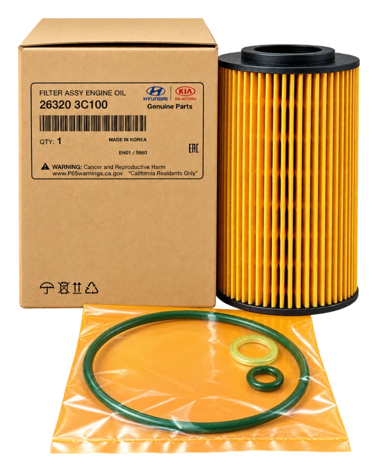 کیت فیلتر روغن موتور اصلی هیوندای و کیا Hyundai/Kia Genuine Parts کد 26320-3C30A ساخت کره