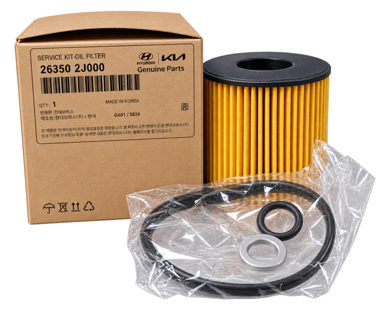 کیت فیلتر روغن موتور اصلی هیوندای و کیا کد 26350-2J000 ساخت کره