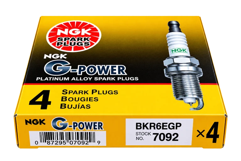 شمع موتور پلاتینیوم ان جی کی NGK G-Power مدل BKR6EGP کد 7092 بسته ۴ عددی