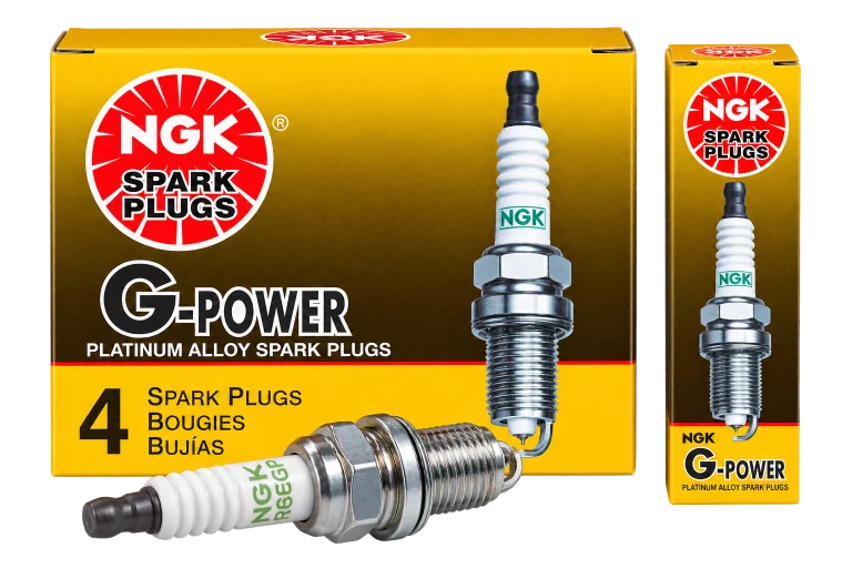 شمع موتور پلاتینیومی سوزنی ان‌جی‌کی NGK G-Power Platinum Alloy Spark Plugs بسته ۴ عددی، با الکترود مرکزی پلاتینیوم ۰.۶ میلی‌متری