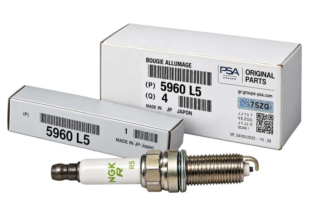 شمع موتور اصلی پژو و سیتروئن PSA کد 5960 L5، ساخت ژاپن، تولید NGK، مناسب موتورهای 1.6 THP و EP6