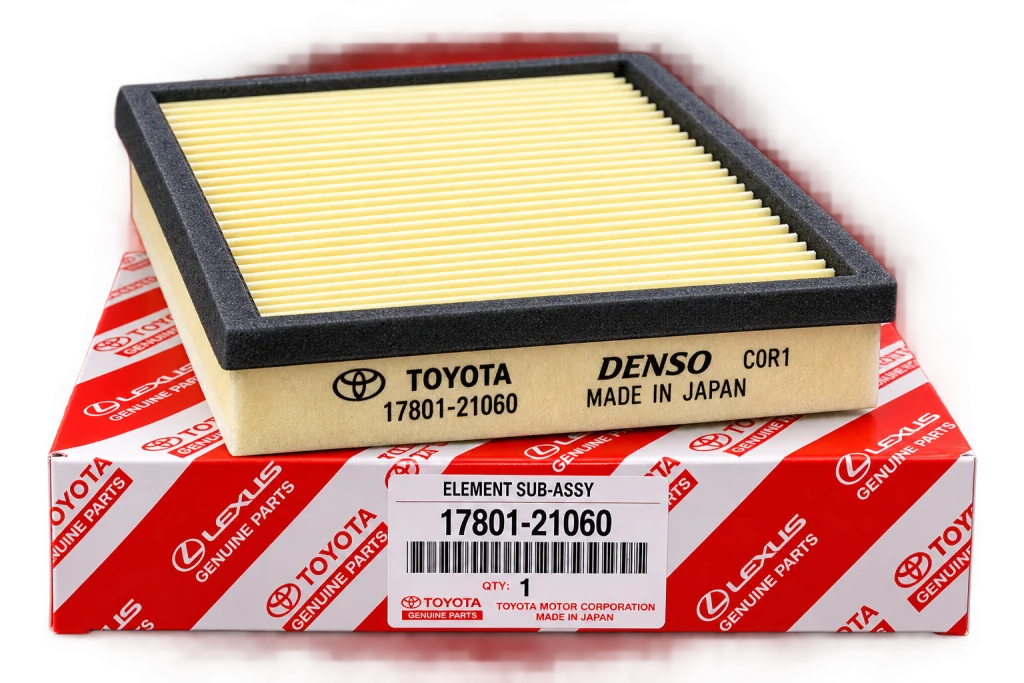 فیلتر هوای موتور اصلی تویوتا و لکسوس دنزو کد 17801-21060 ساخت ژاپن