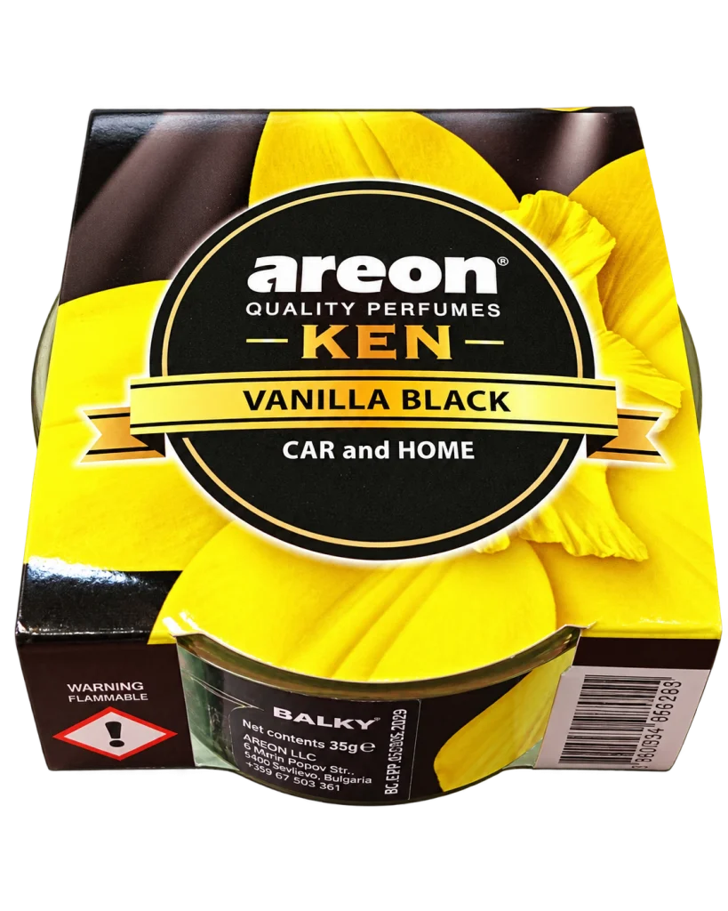 خوشبوکننده کنسروی خودرو و منزل آرئون مدل کن (Areon Ken) رایحه وانیل بلک Vanilla Black
